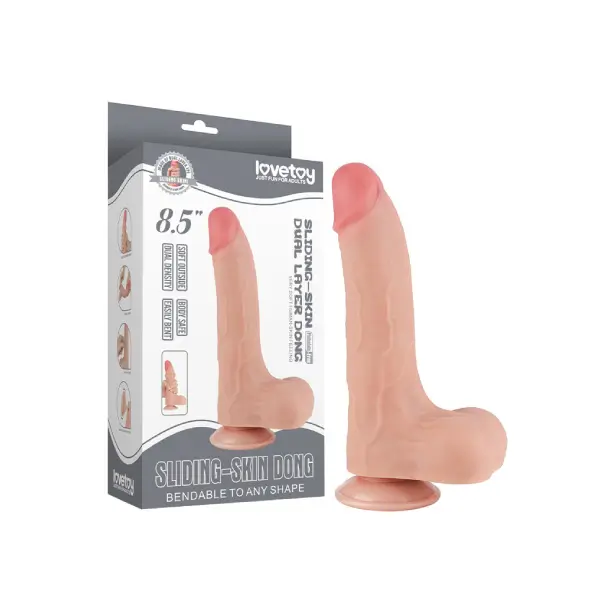 LoveToy Sliding Skin Dildo 22 cm Ø 4.3 cm Nude