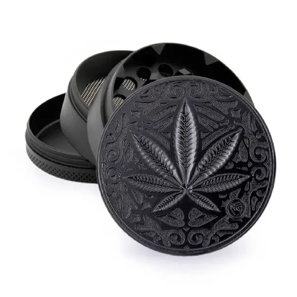 Metal Grinder Black Trance Leaf ⌀50 mm – 4 parts
